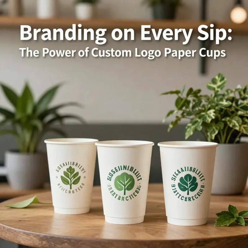 Custom logo paper cups enhancing brand identity across various business settings.