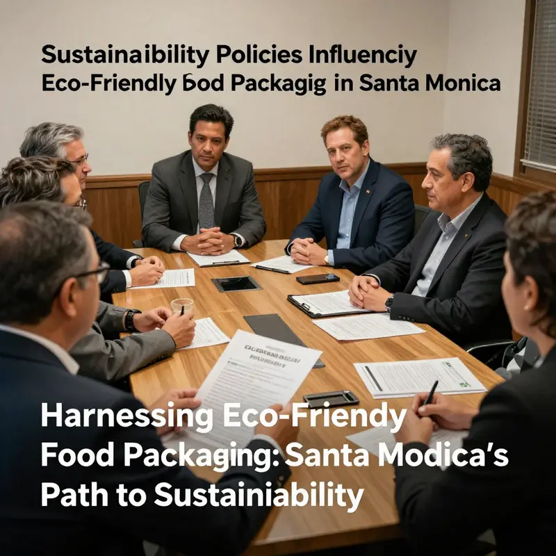 A display of various eco-friendly food packaging materials available in Santa Monica, emphasizing sustainability and innovation.