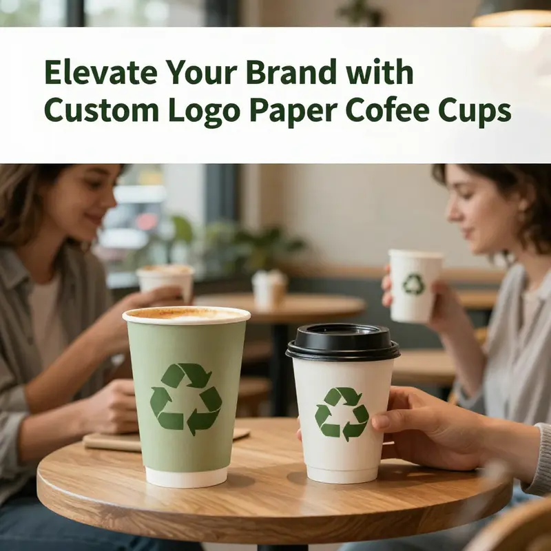 A collection of customized logo coffee cups highlighting unique branding options.