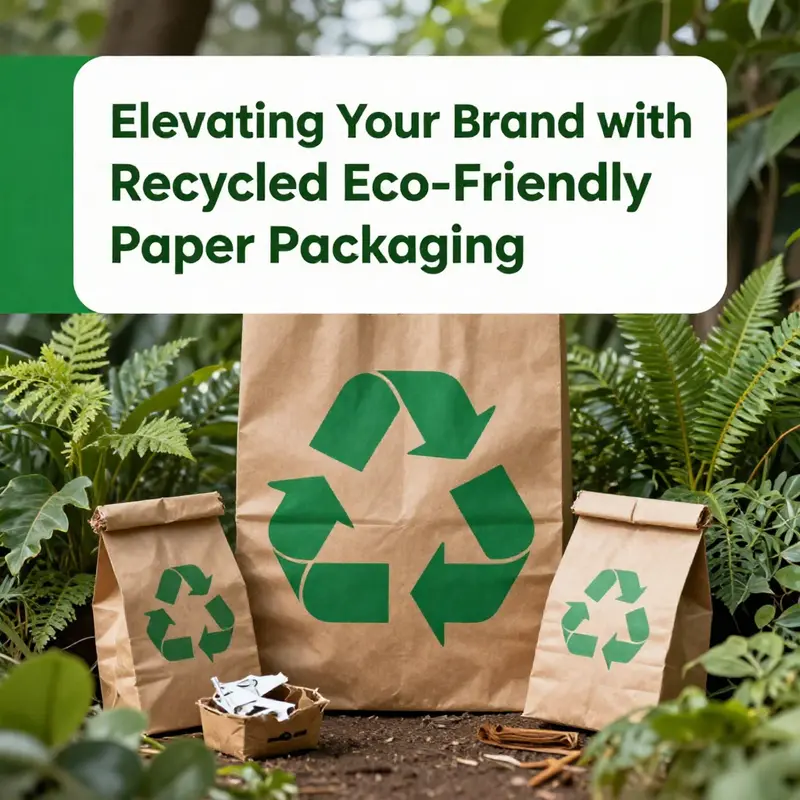 Innovative designs of recycled eco-friendly paper packaging showcasing versatility in branding and functionality.