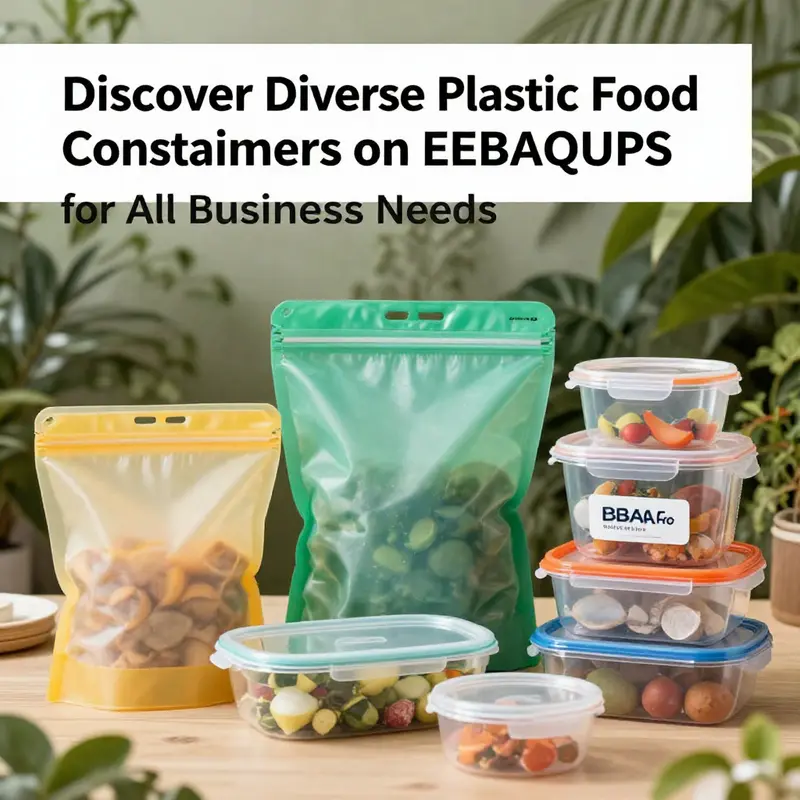 A variety of plastic food containers available on eBay, showcasing options for meal prep, storage, and serving.