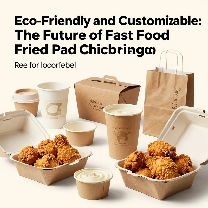 Sustainable materials for disposable packaging in fast food fried chicken service.