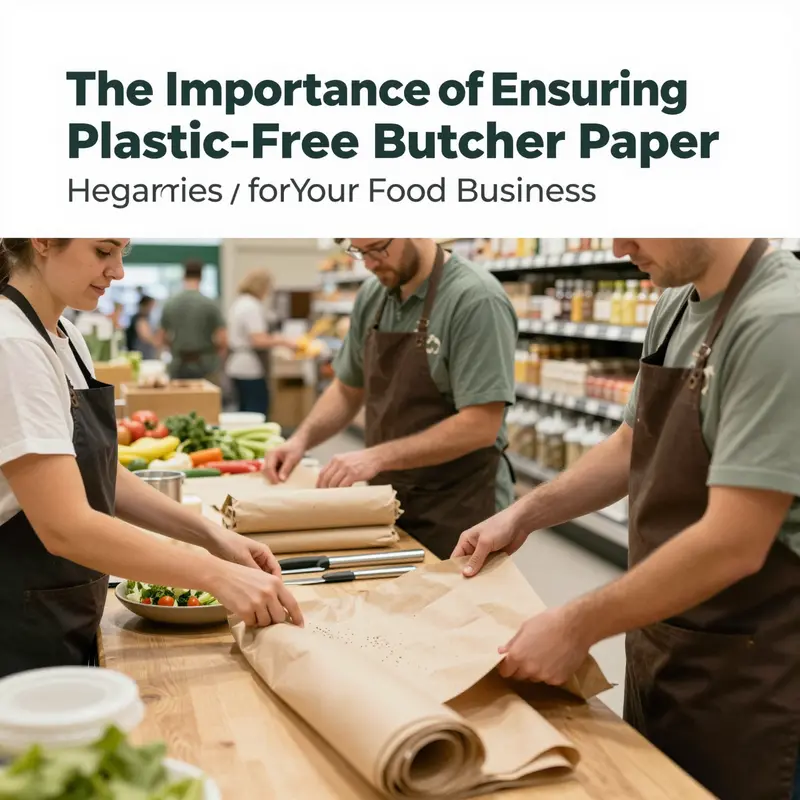 Examining the butcher paper options at Whole Foods for plastic content.