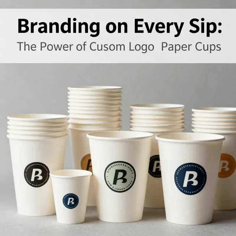 Custom logo paper cups enhancing brand identity across various business settings.