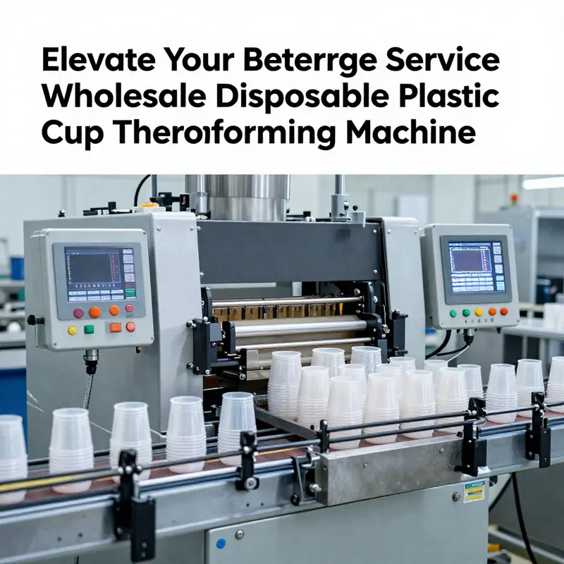 A modern thermoforming machine efficiently producing disposable plastic cups, showcasing state-of-the-art technology.
