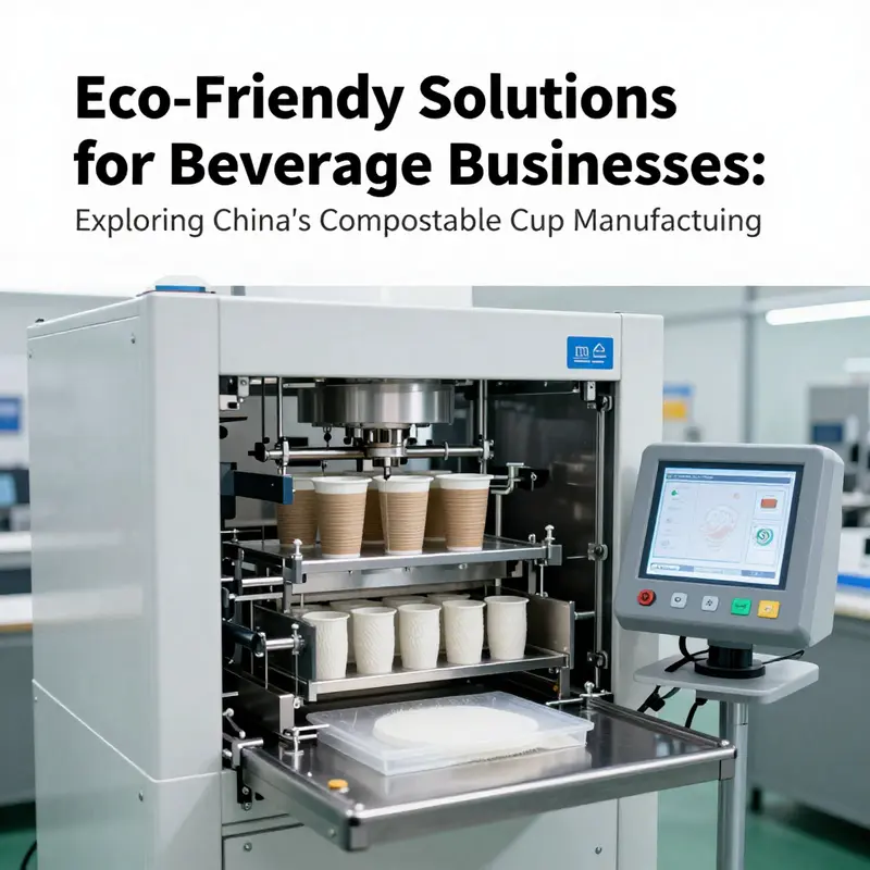 The operations of a compostable cups paper factory in China, highlighting the production process and workforce.