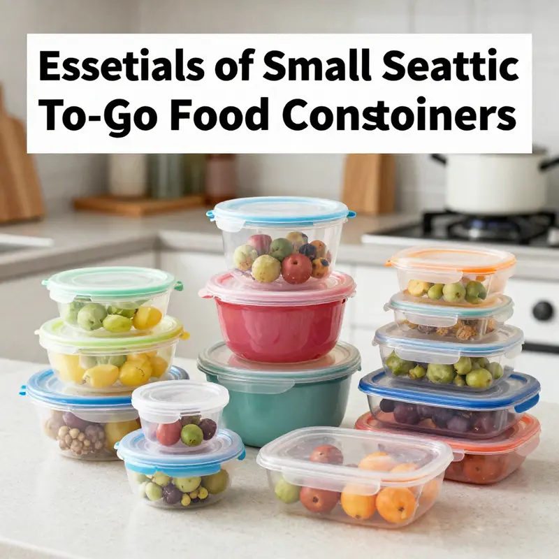 An array of small plastic sealable to-go food containers in diverse shapes and sizes.