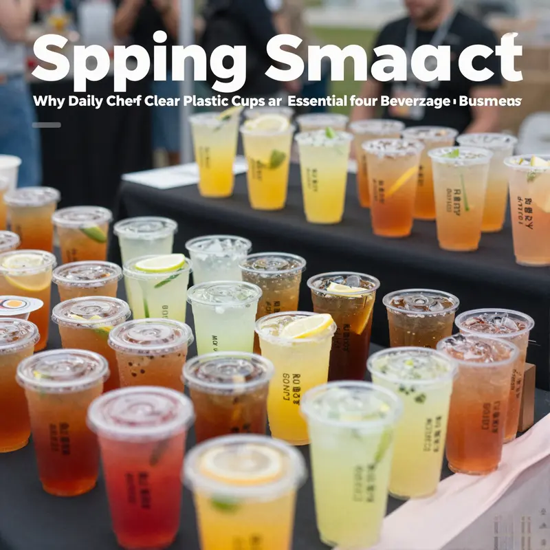 Versatile usage of Daily Chef Clear Plastic Cups at multiple beverage service scenarios.