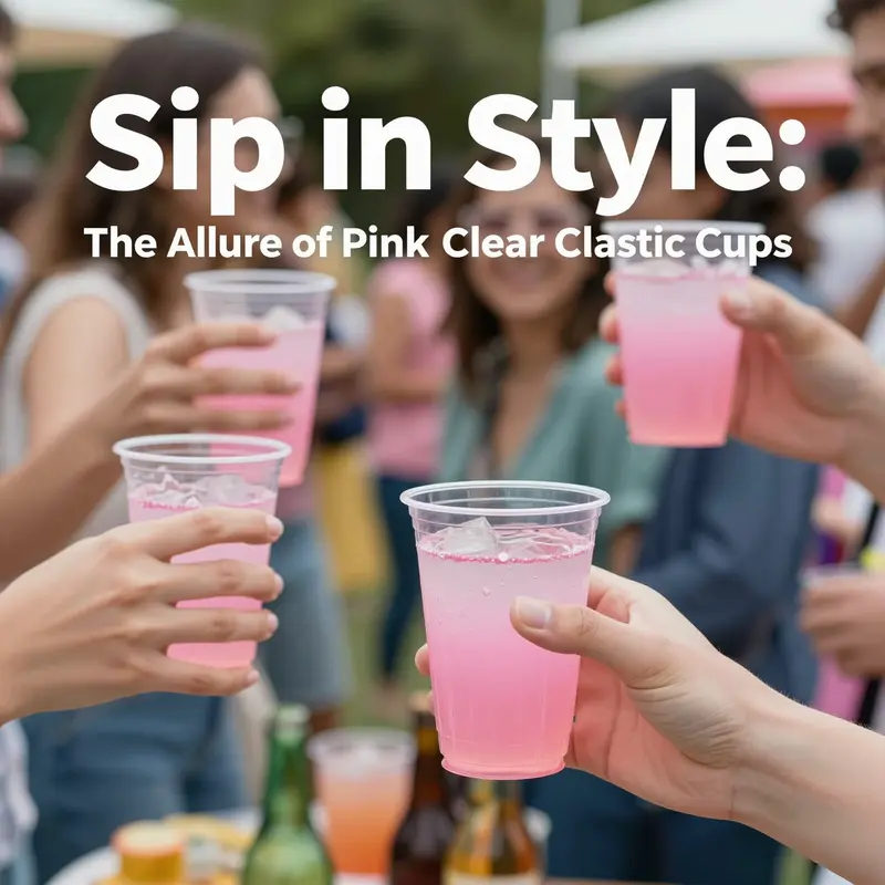 An array of pink portable clear plastic cups, showcasing their versatility and appeal for different occasions.