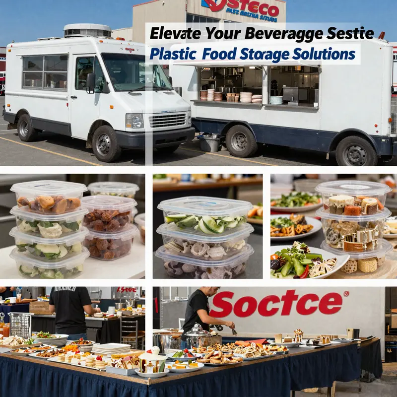 A variety of plastic food storage containers available at Costco, emphasizing their versatility and organization.