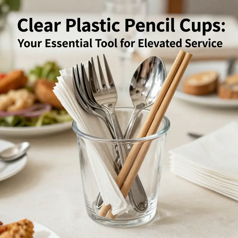 The clean design and functionality of clear plastic pencil cups enhance workspace organization.