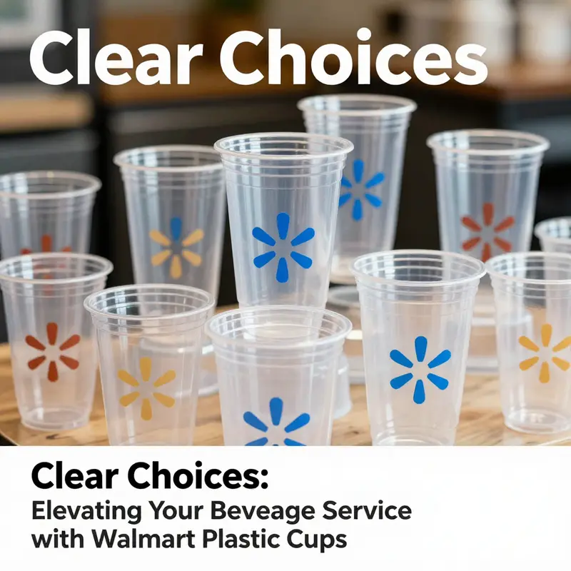 An array of Walmart plastic cups, demonstrating the variety available for different beverage needs.