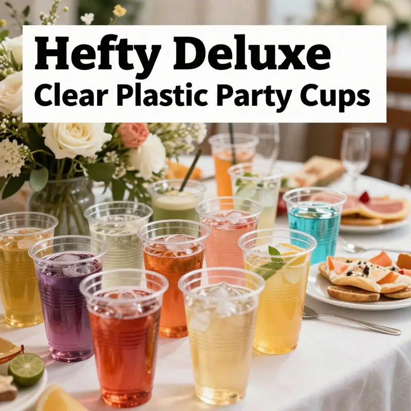 Hefty Deluxe Clear Plastic Party Cups in use at a wedding, enhancing the event’s aesthetic and functionality.