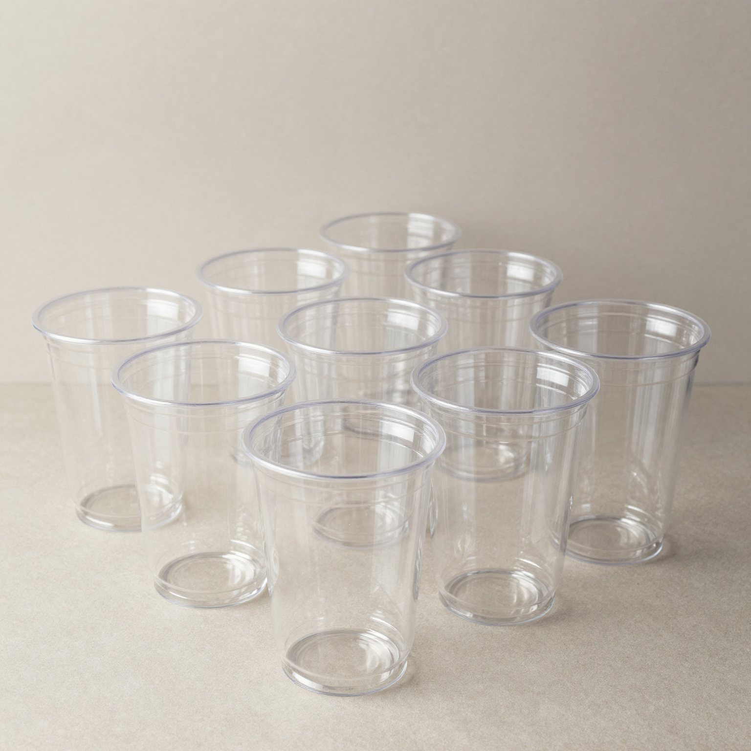 12 oz clear plastic cups with flat lids
