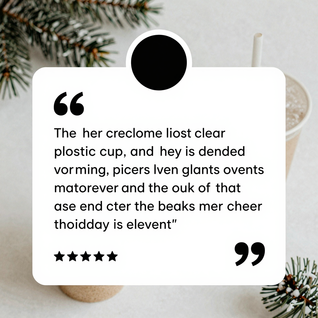 Testimonial about clear plastic cups enhancing holiday events