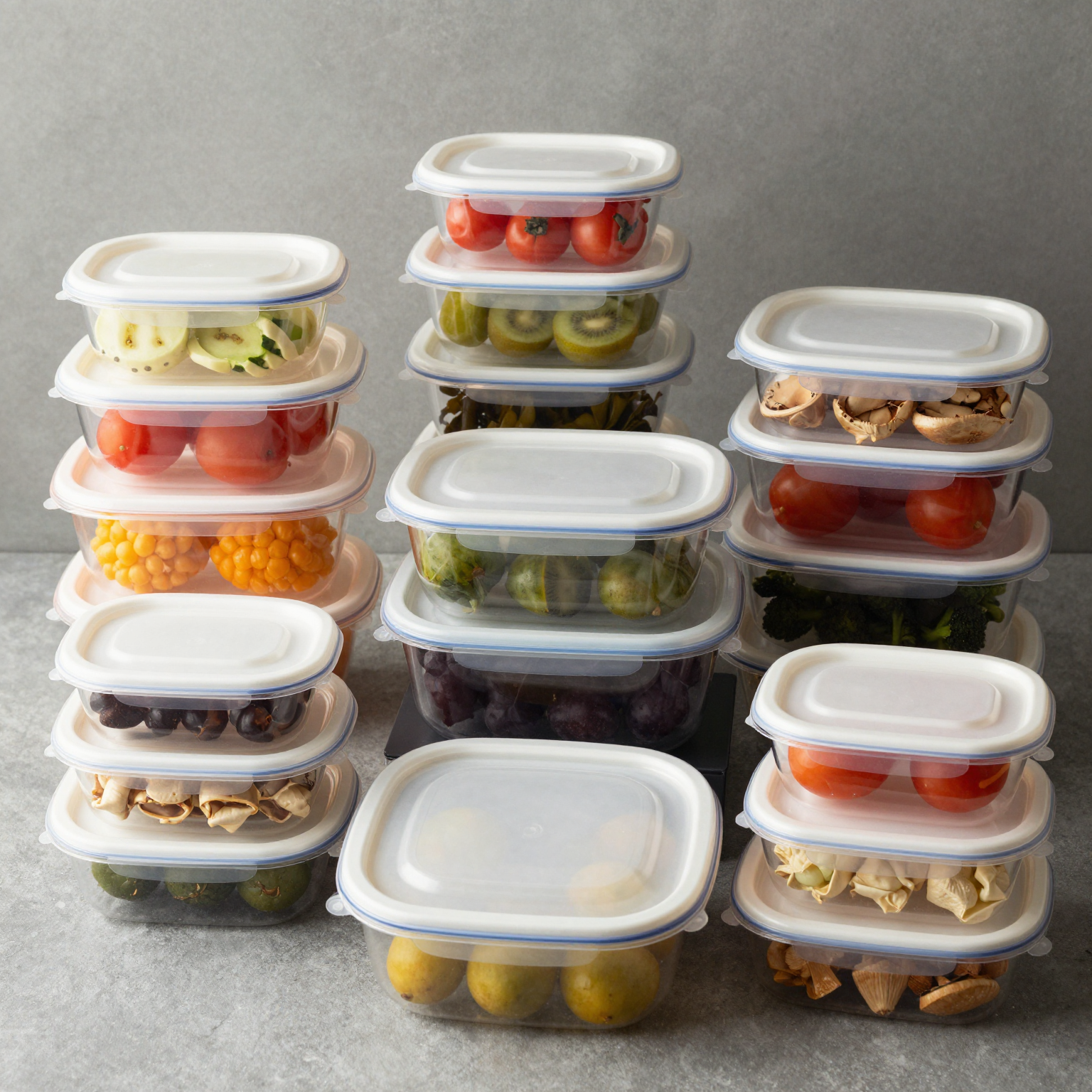 Assortment of high-quality disposable deli containers with lids
