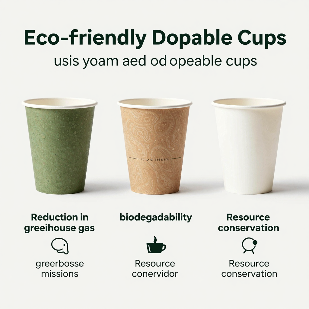 Infographic showing environmental benefits of eco-friendly disposable cups
