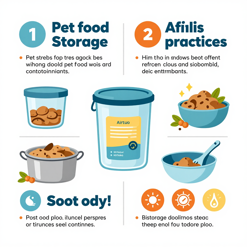 Infographic on pet food storage safety.