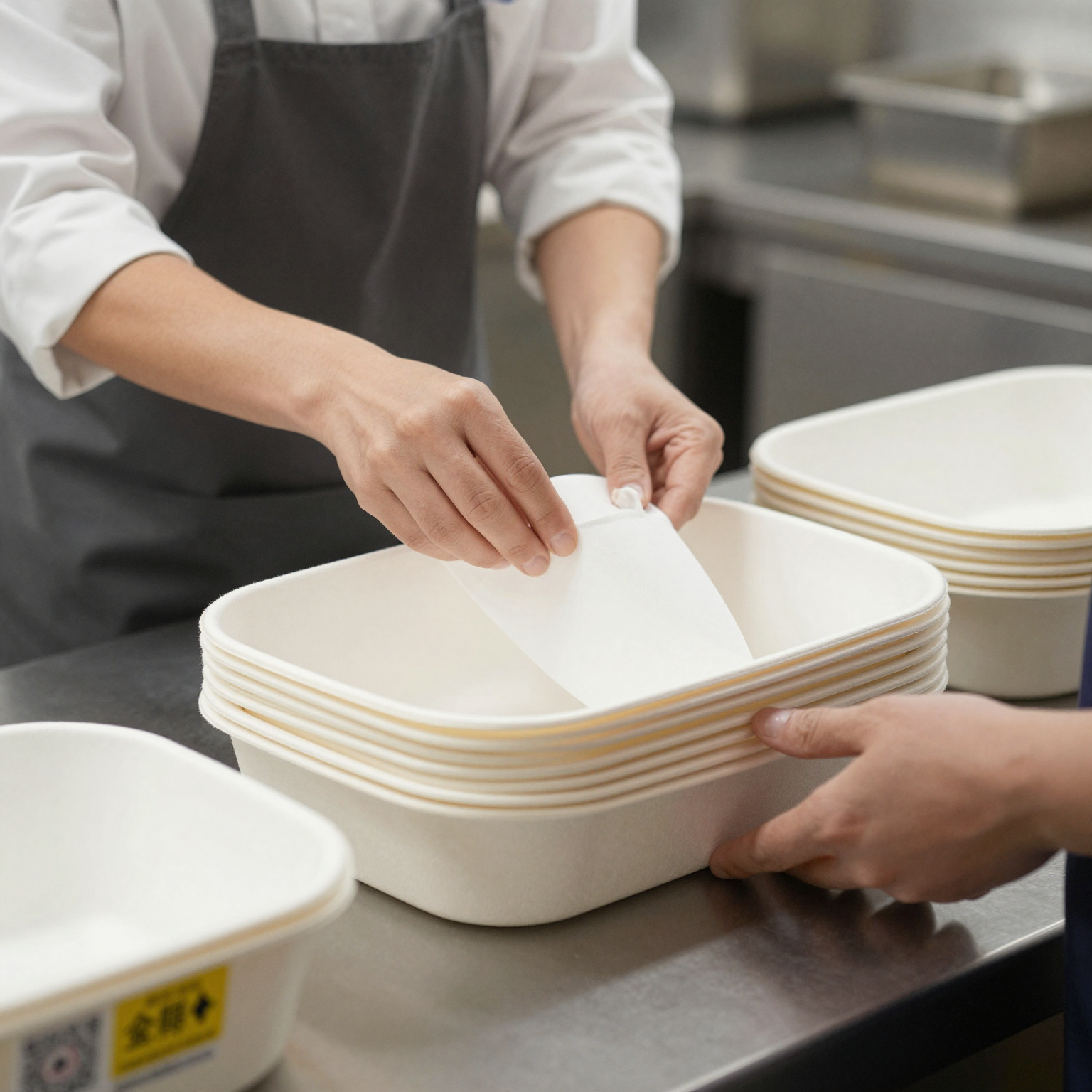 Disposable paper liners used in food service