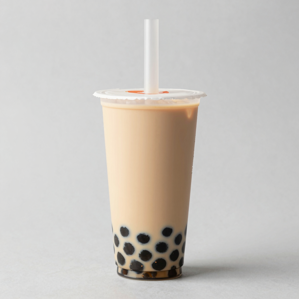 Stylish disposable plastic cup with straw