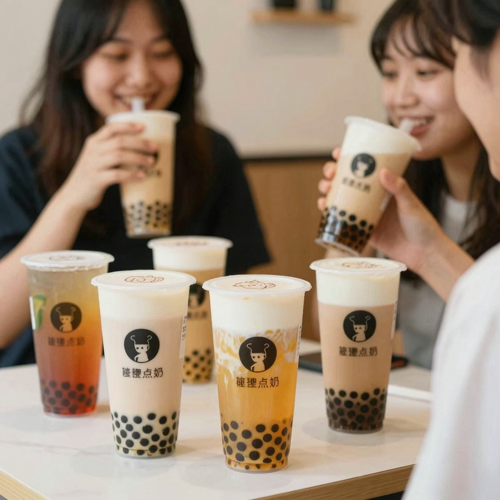 Plastic Cup with Straw