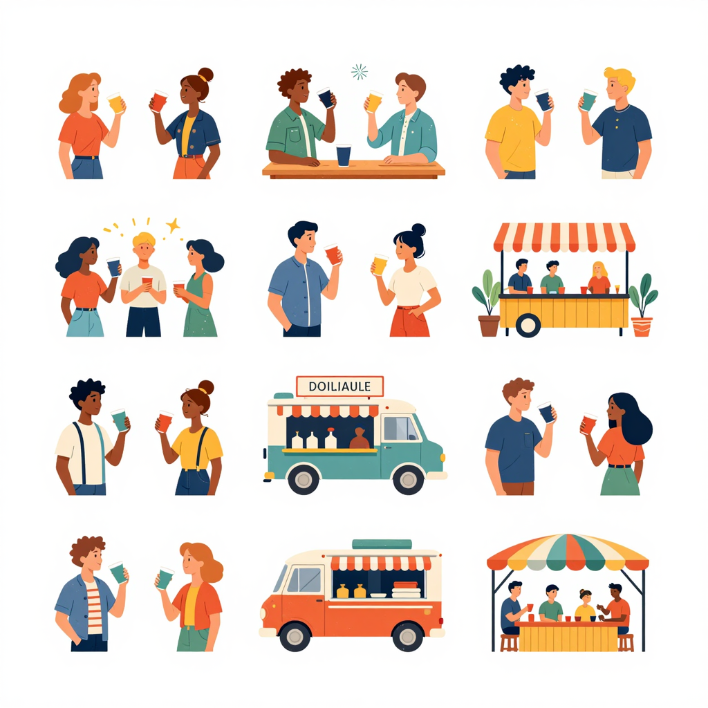 Illustration of Plastic Disposable Cup Use
