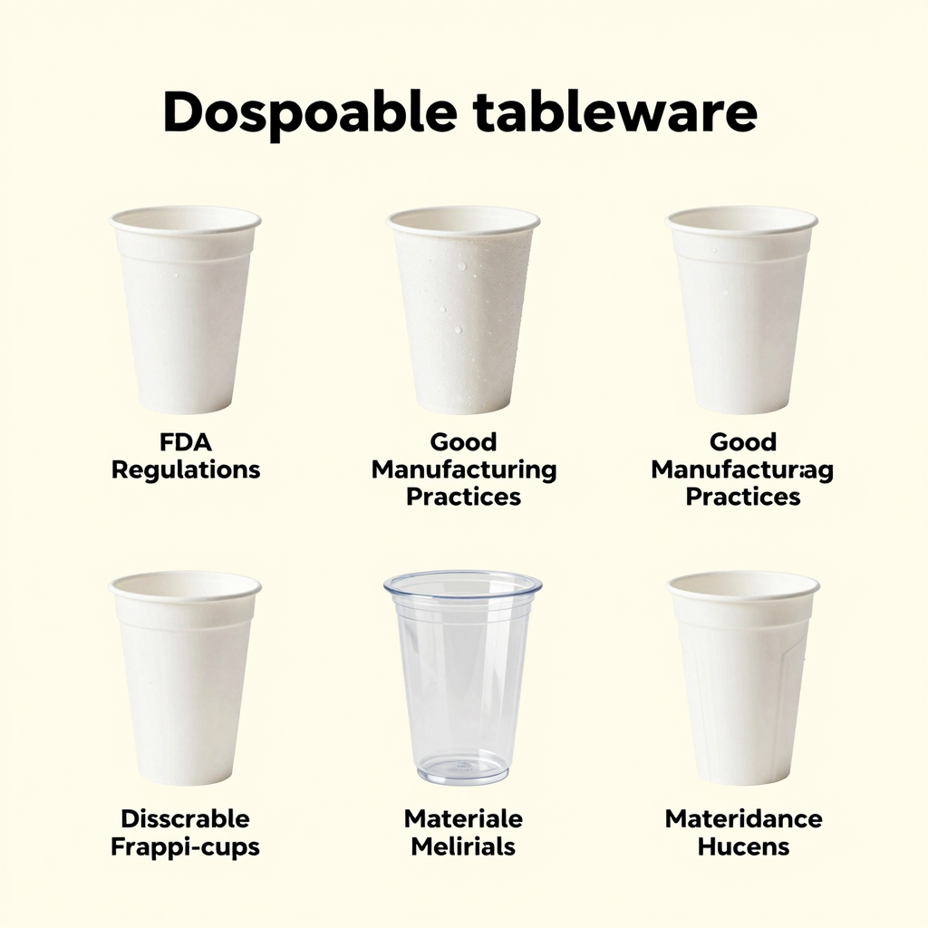 Infographic illustrating safety standards for disposable tableware