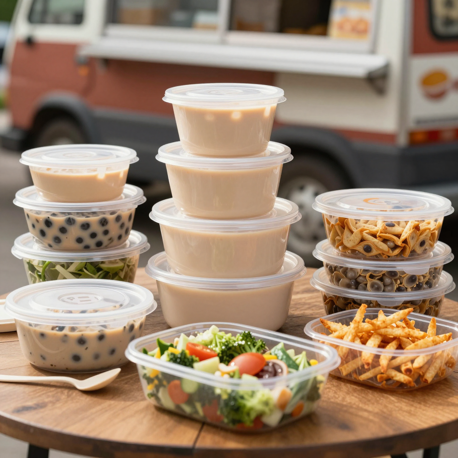 Image showing various PP plastic food containers in use