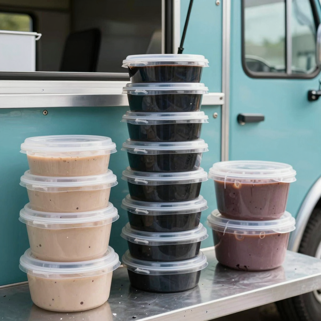 Rubbermaid Plastic Food Container at a Food Truck