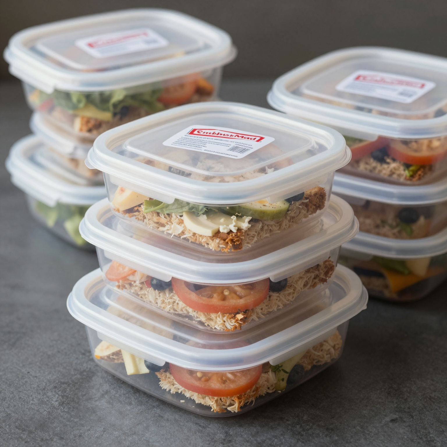 Rubbermaid plastic food containers for sub sandwiches