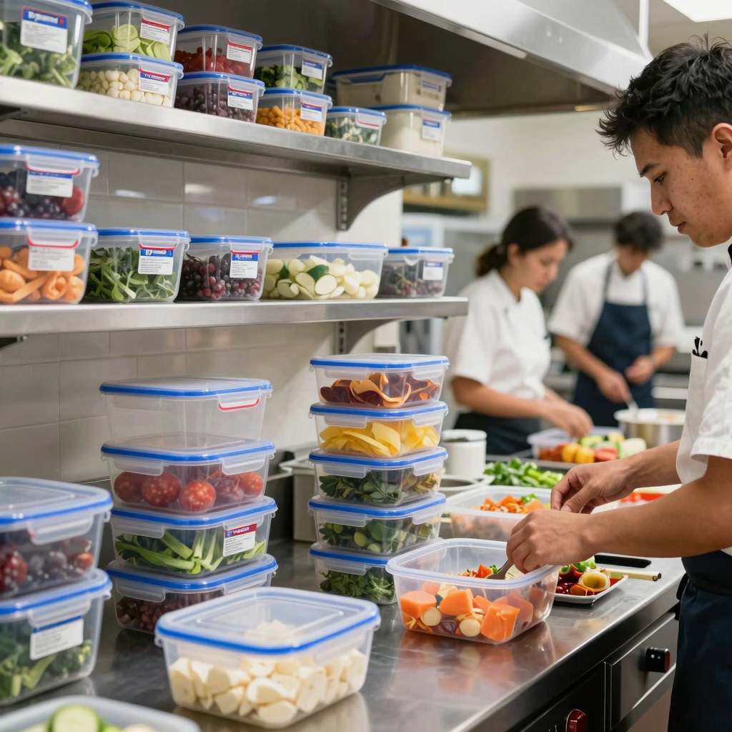 Ziploc Containers in a Professional Kitchen