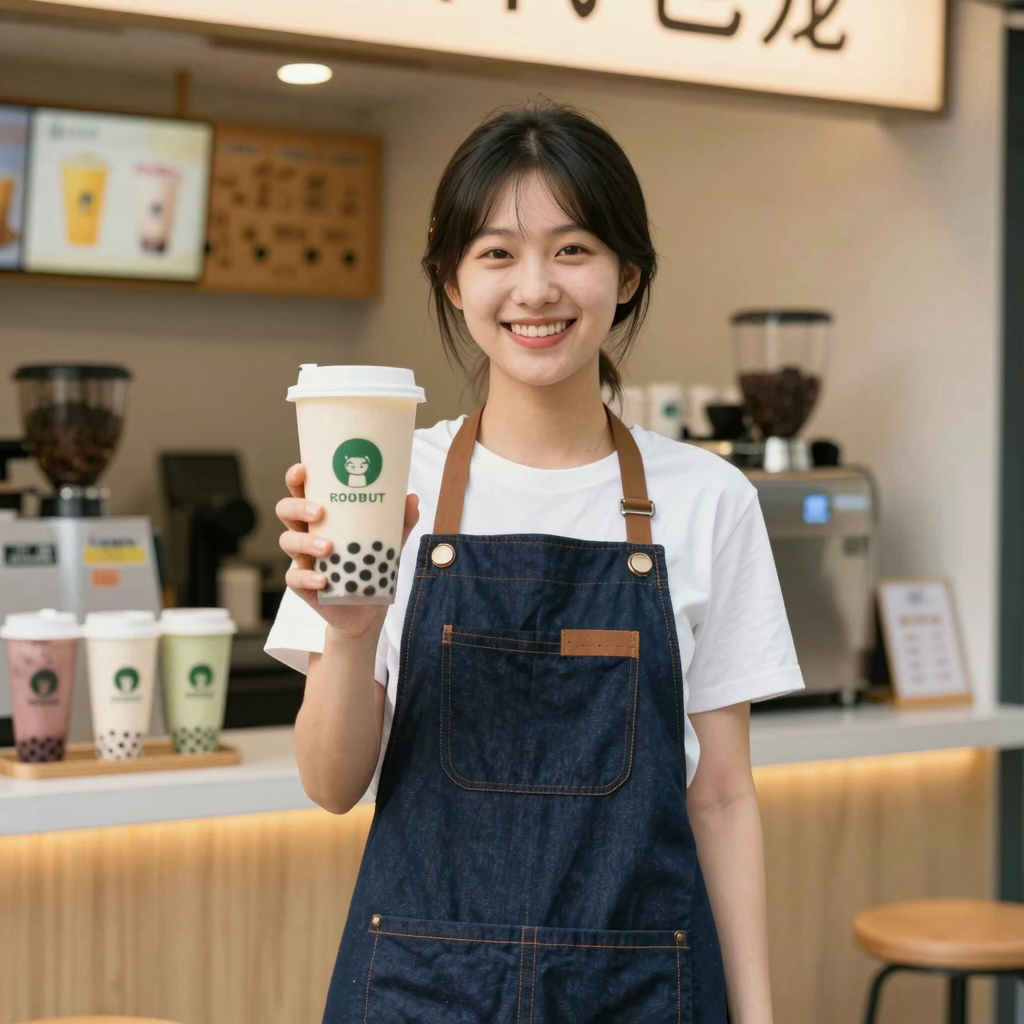 Bubble Tea Shop with Compostable Paper Cups