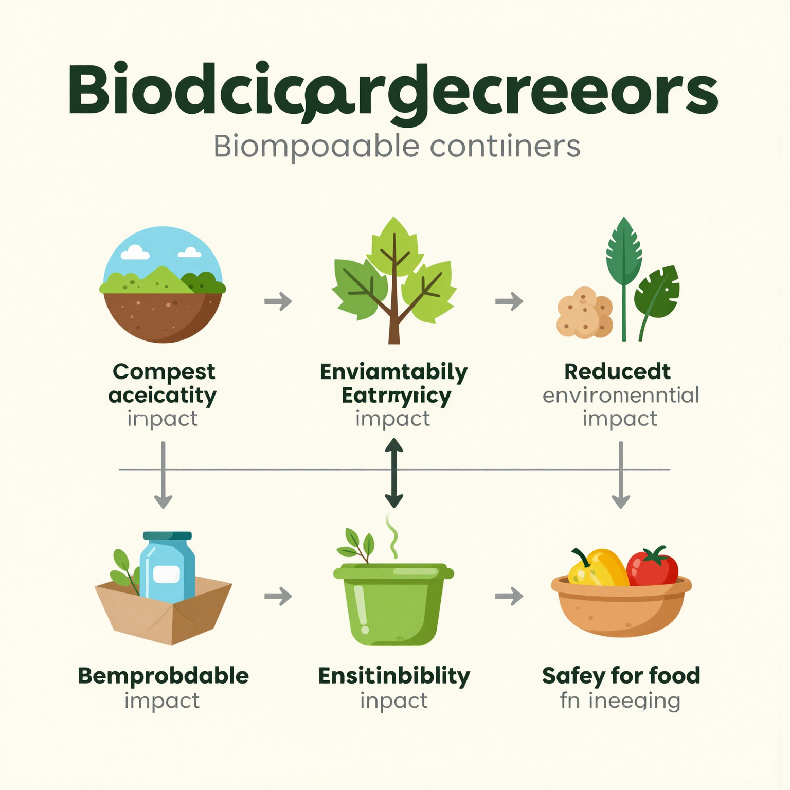 Infographic showing key benefits of biodegradable containers