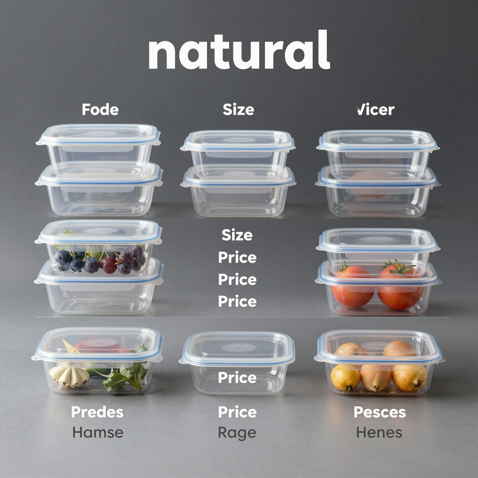Comparative Table of Clear Plastic Food Containers with Lids