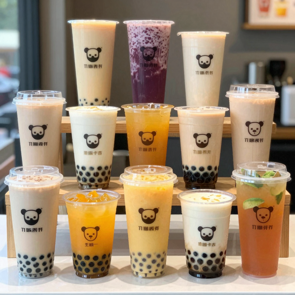 Display of Clear Plastic Cups