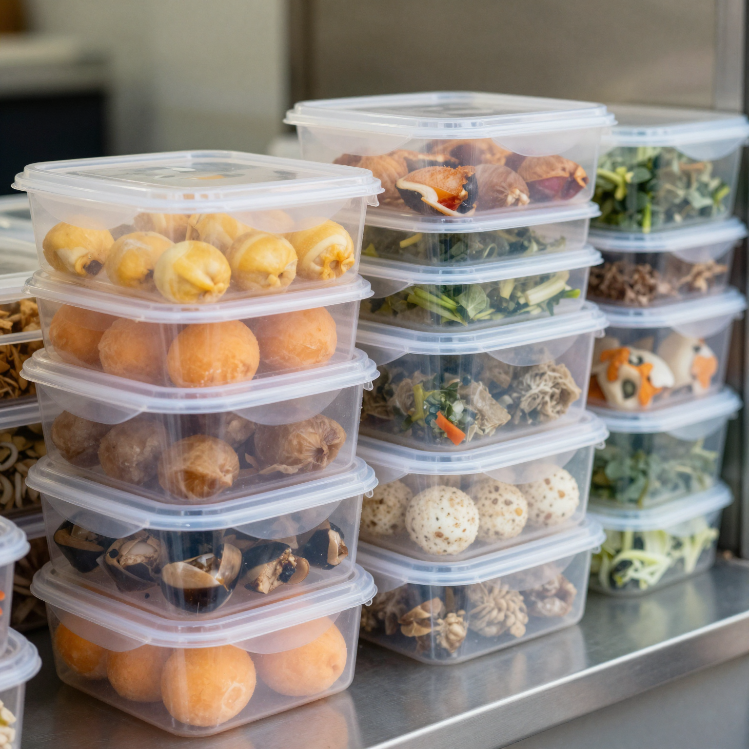 Large Clear Plastic Food Containers in Use