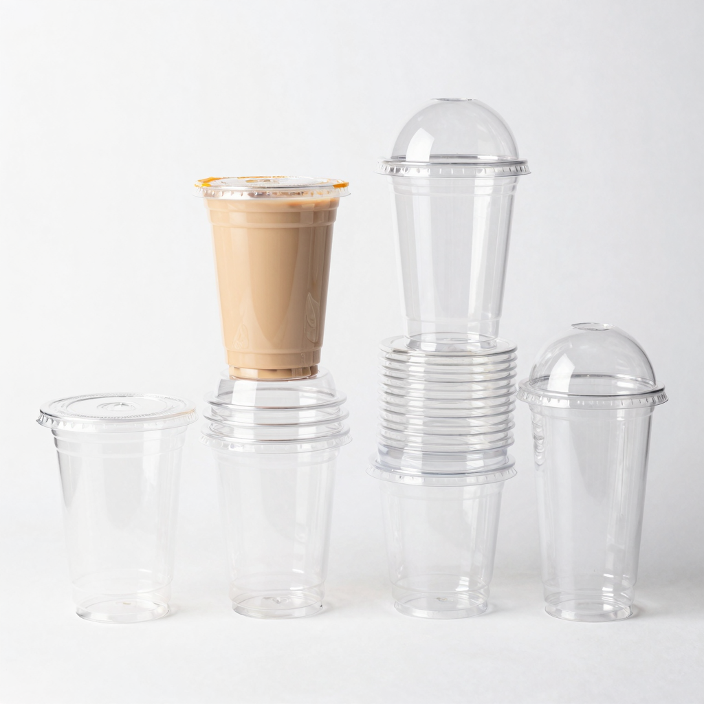 PET Clear Plastic Cold Cups - Various Sizes and Lid Types