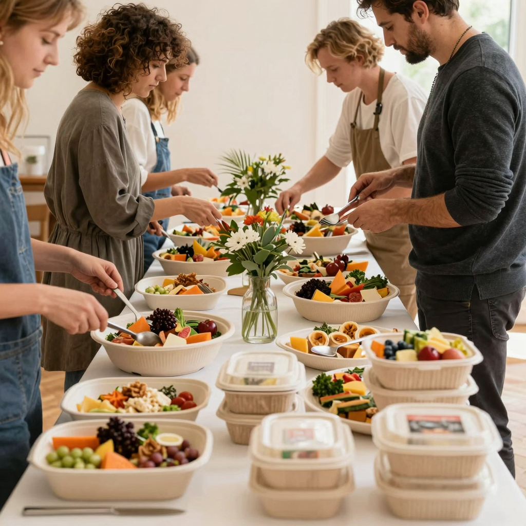 Catering Event with Biodegradable Containers