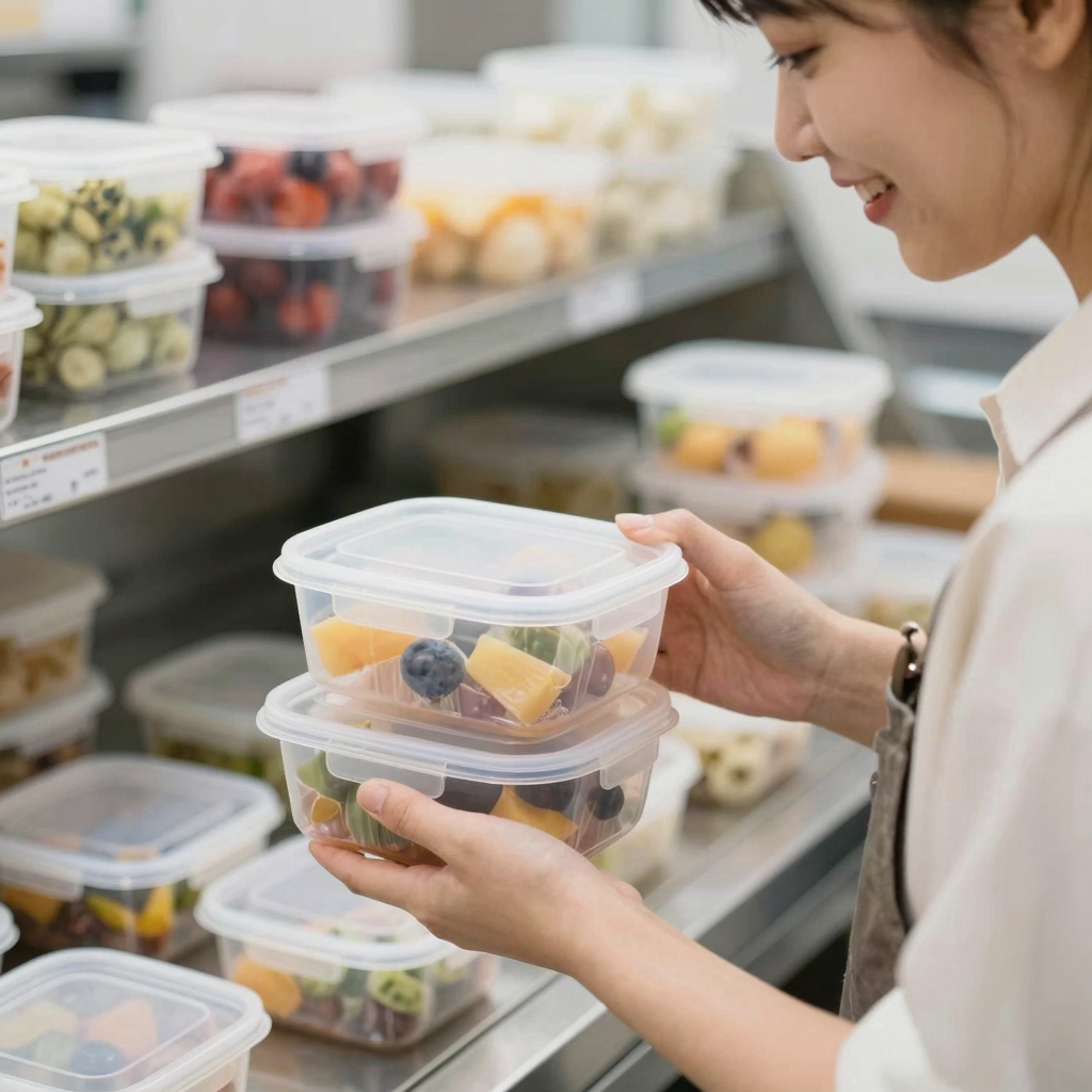 Satisfied Customer Using Plastic Food Storage Containers