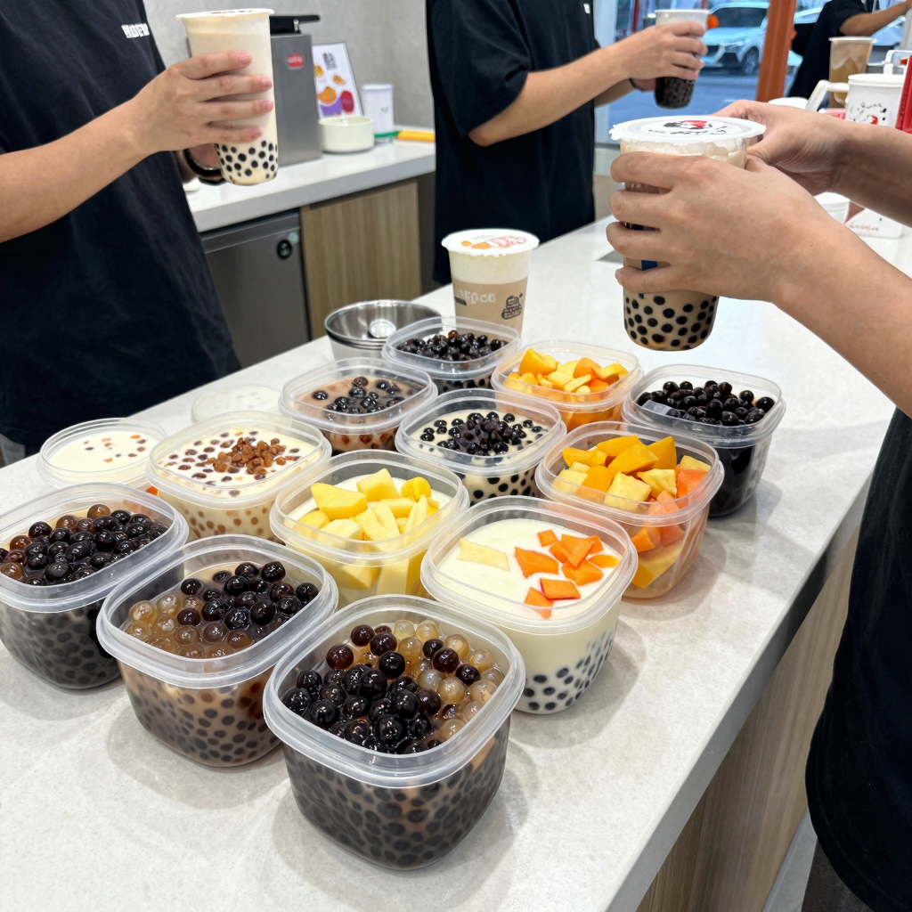 Small Plastic Food Containers in Use