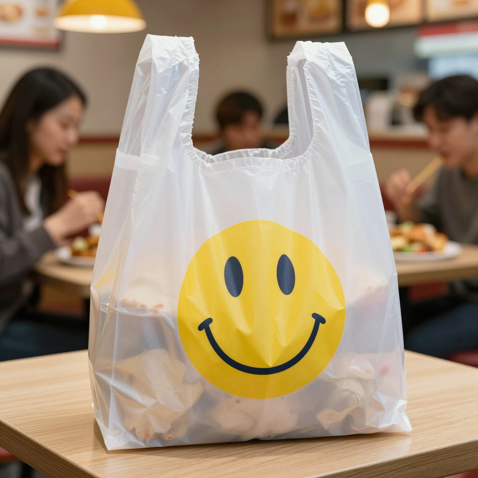 Happy Takeout Plastic Bags