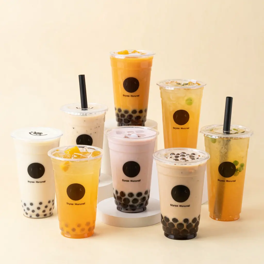 5 oz Clear Plastic Cups with Bubble Tea