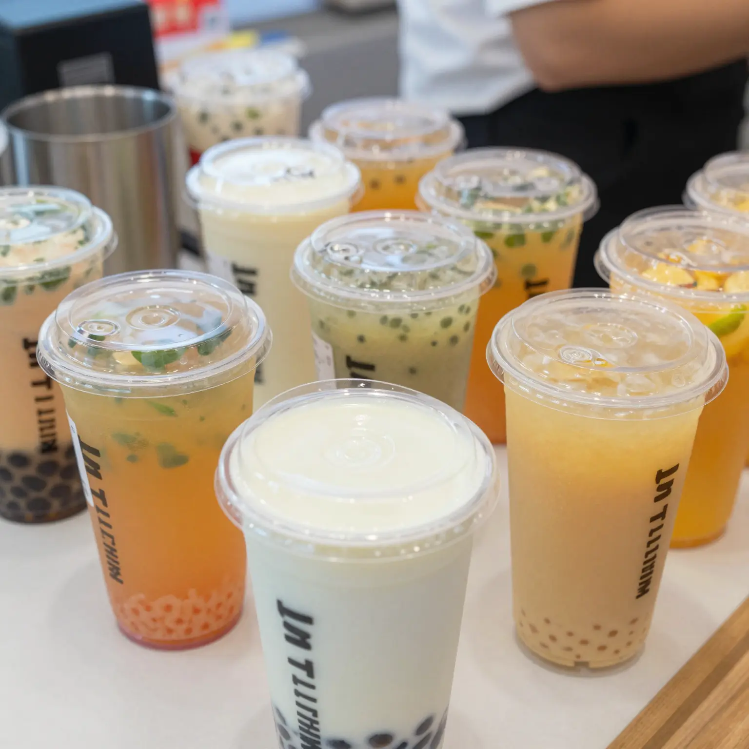 Clear plastic cups with lids