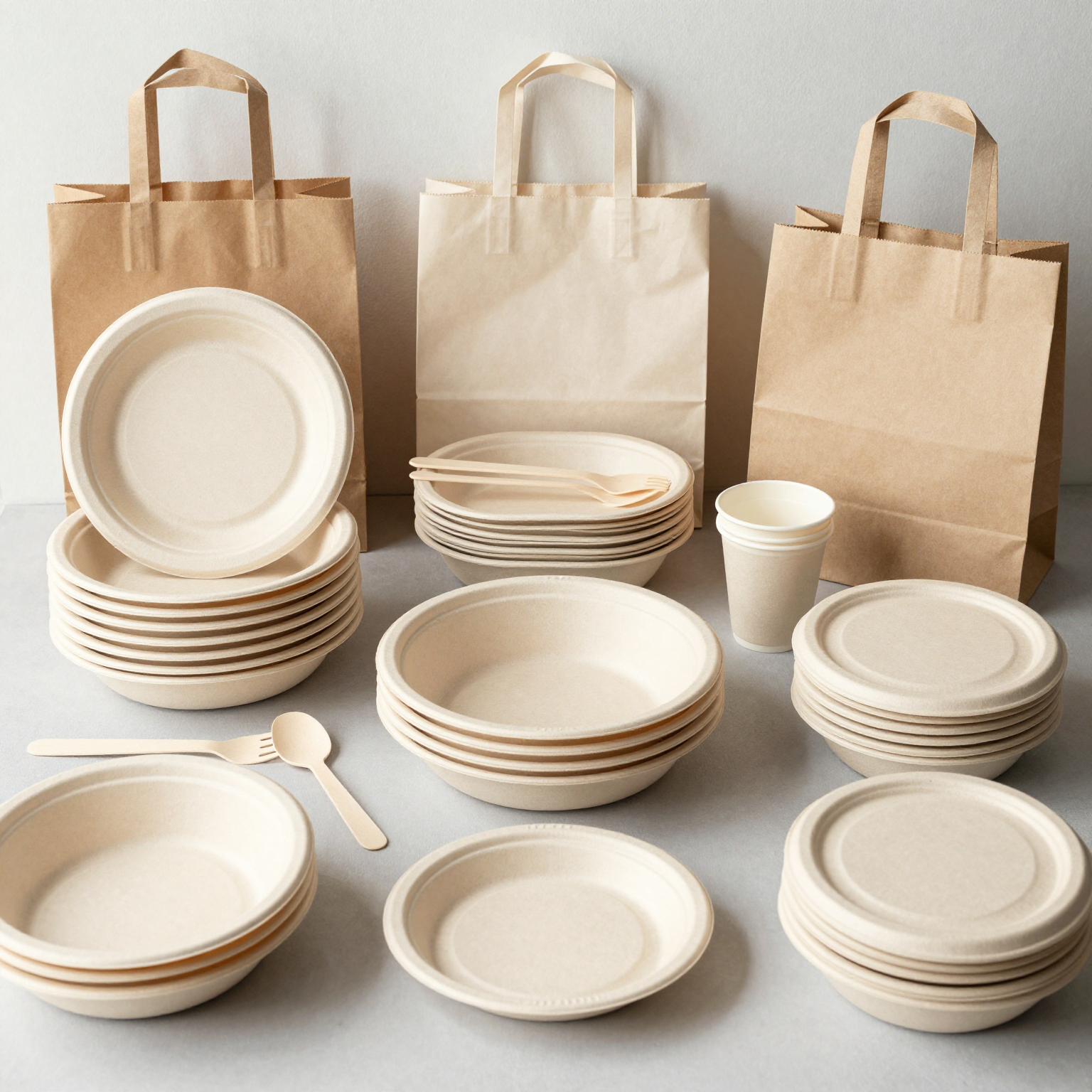 Eco-Friendly Disposable Tableware for Crab Bag Takeout