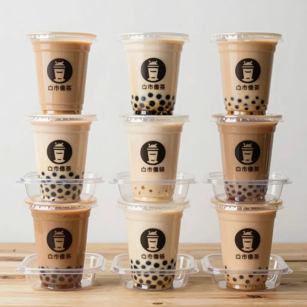 Cups in Plastic Chinese Food Containers
