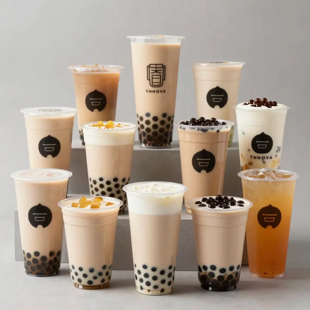 Array of Hard Plastic Disposable Cups