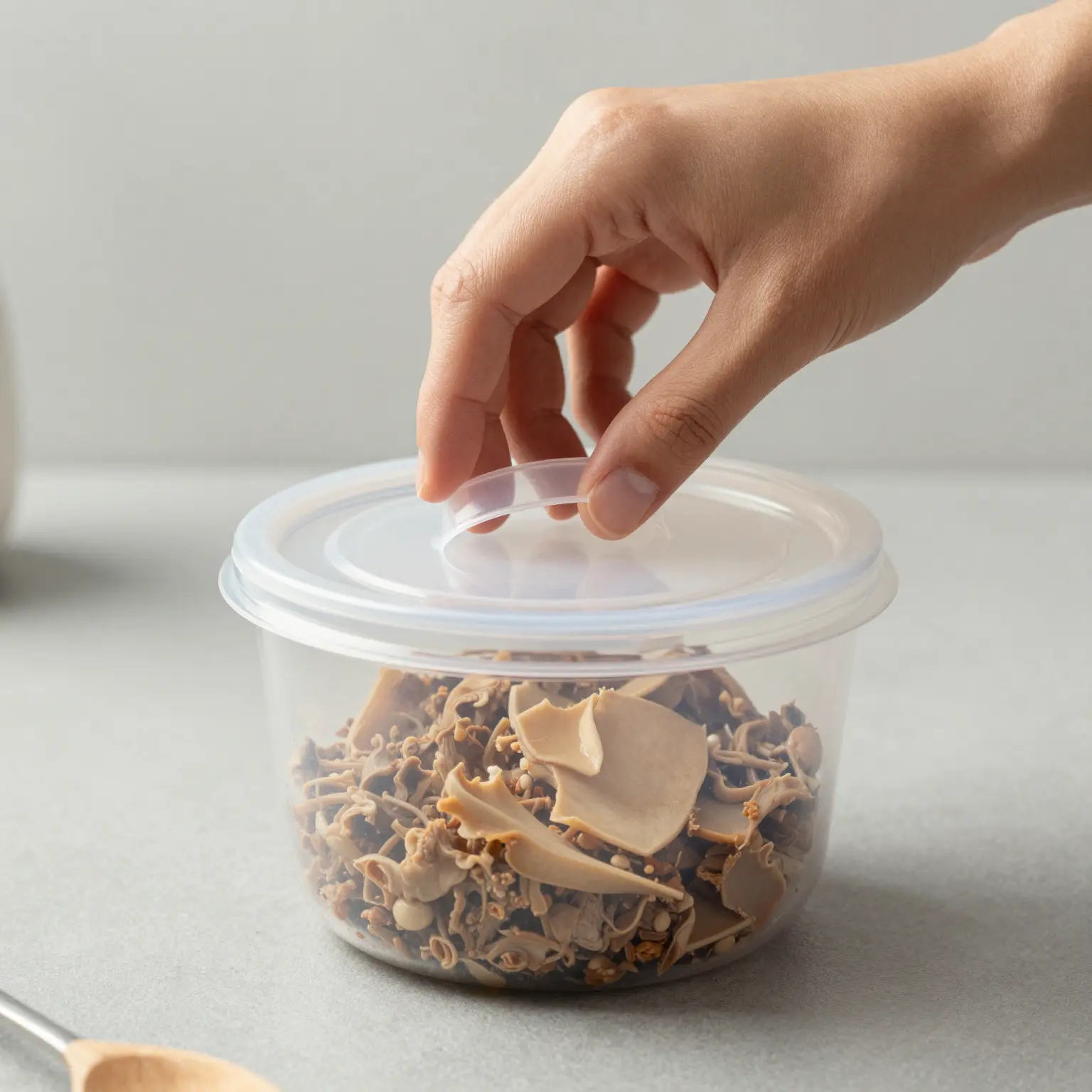 Filling a Food Container