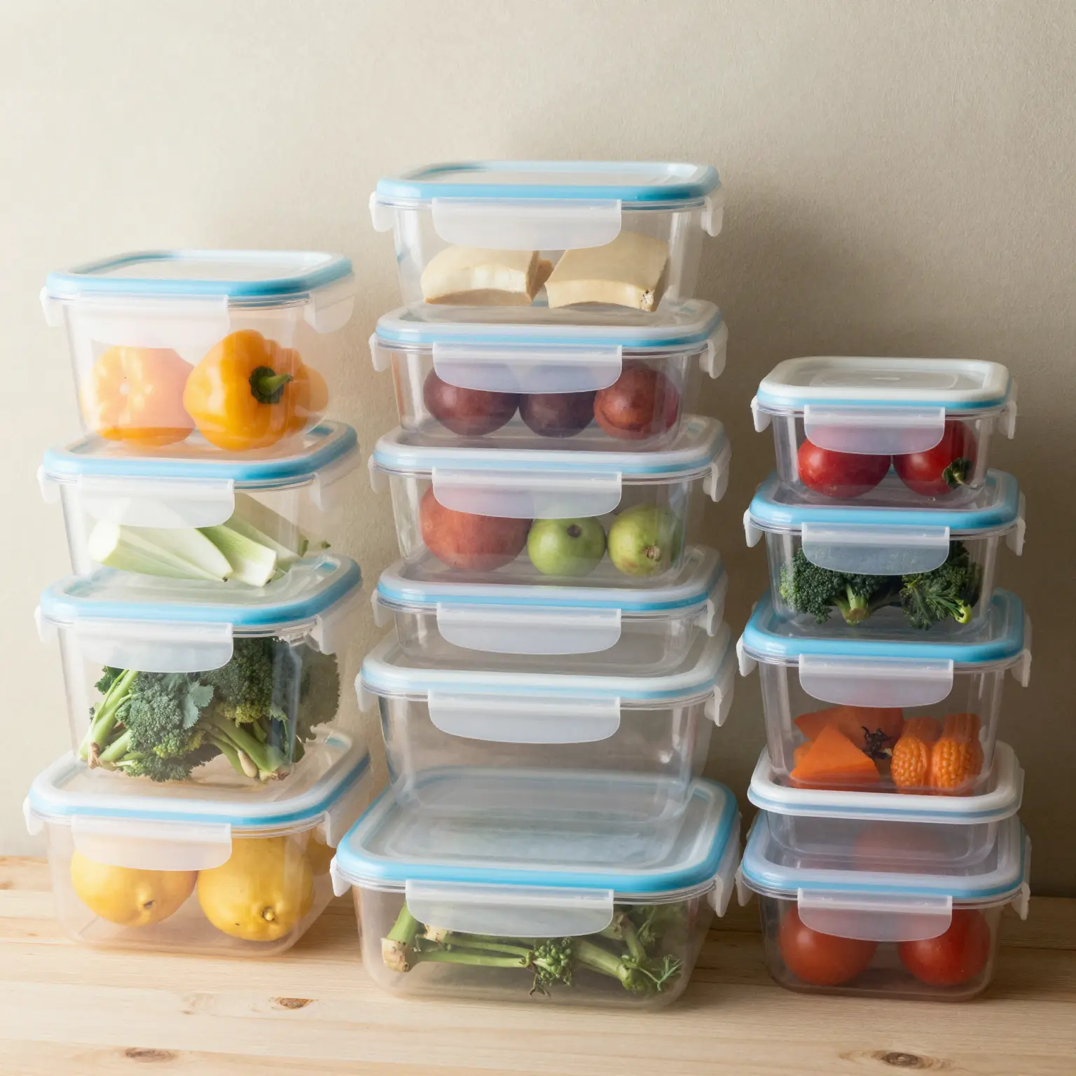 Variety of Plastic Food Storage Containers