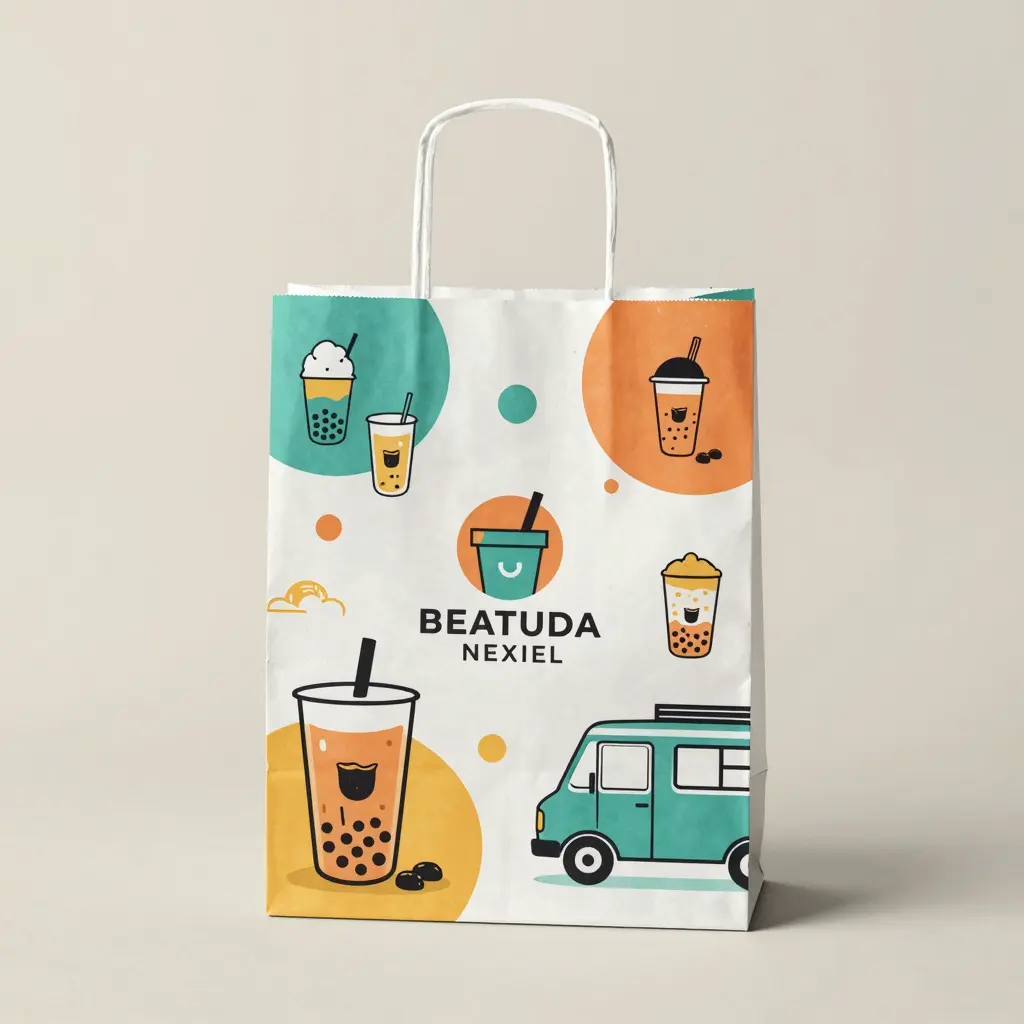 Labeled Takeout Paper Bag