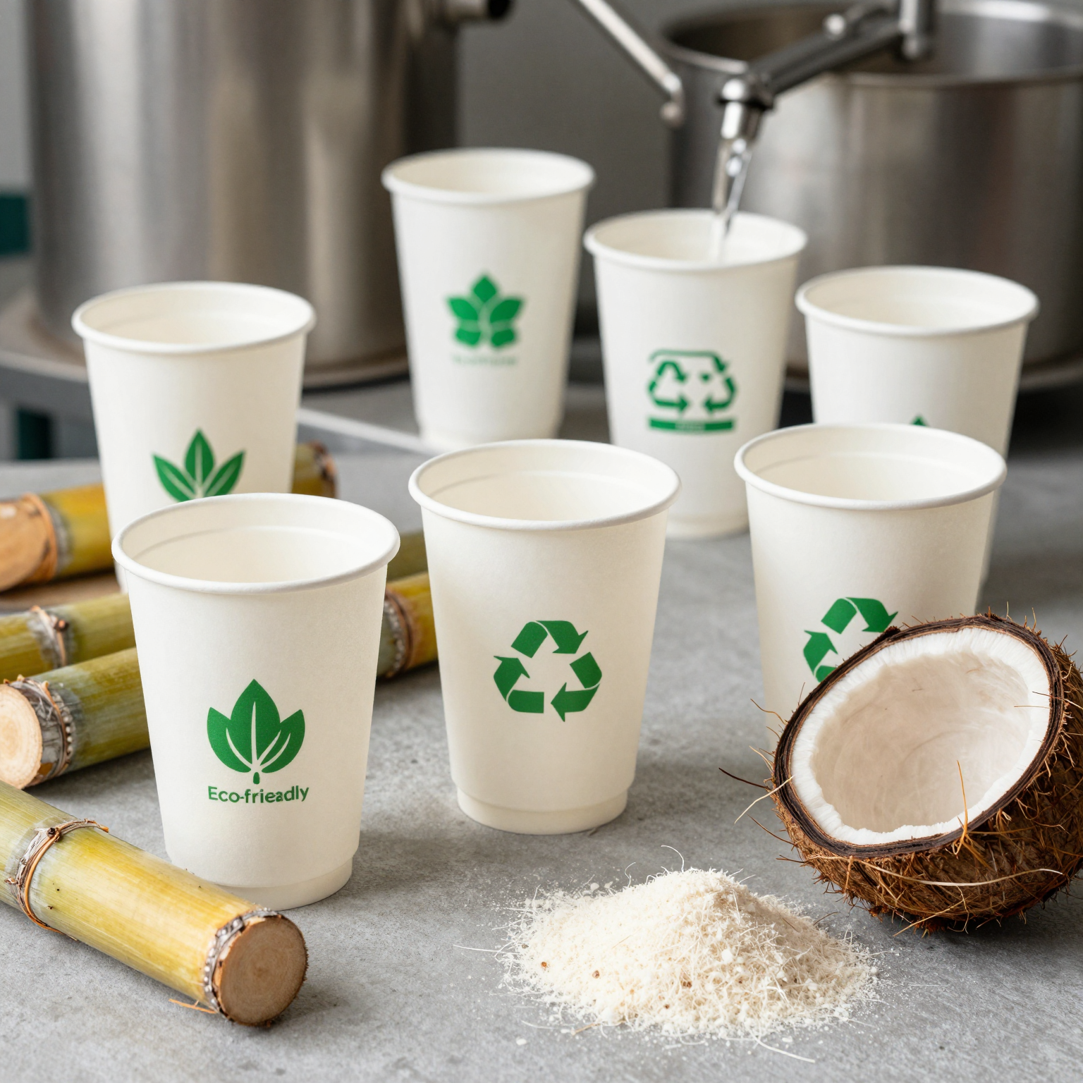 Eco-friendly production of plastic disposable cups
